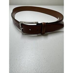 NWT Men's Duchamp London Genuine Leather Cognac Brown Belt, Size 34, Retail $69